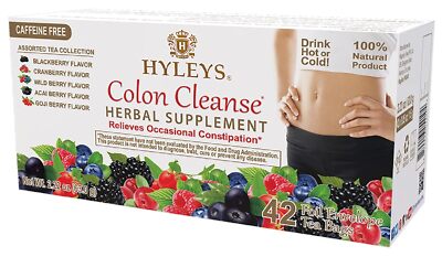 Hyleys Colon Cleanse Tea Assorted Flavors 42 Tea Bags (1 Pack)