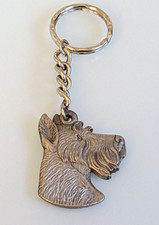 Vtg Schnauzer Dog Rawcliffe Pewter 1982 Key Chain Keychain Animal Pup Figural
