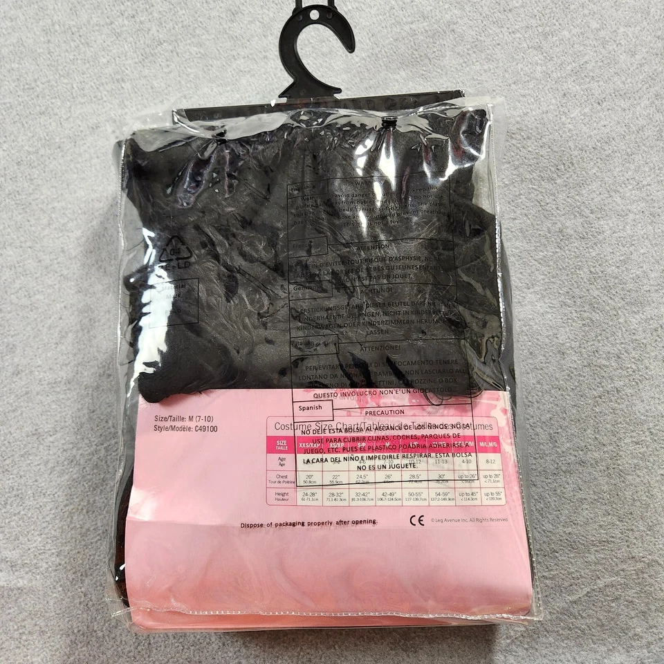 Acogedor Disfraz Murciélago Encantado Niño Talla M (7-10) Negro Vellón Vestido Pierna Avenida Nuevo Foto 2 de 4