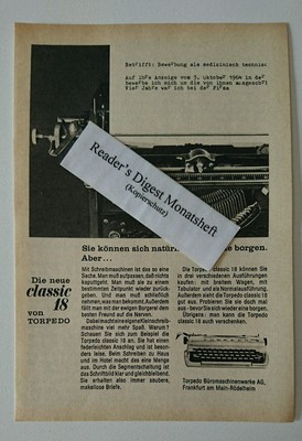 Werbeanzeige/advertisement A5: Torpedo Classic 18 Schreibmaschine 1964(110816285
