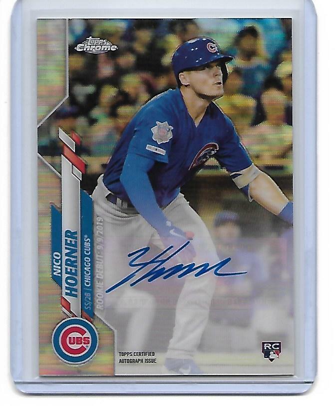 Nico Hoerner 2020 TOPPS CHROME Update REFRACTOR RC Card Auto ROOKIE Autograph