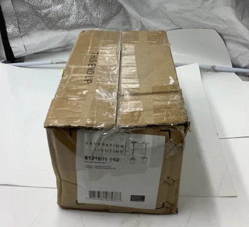 Robie 1-Light Brushed Nickel Craftsman Mini Pendant with Etched/White - Picture 2 of 2