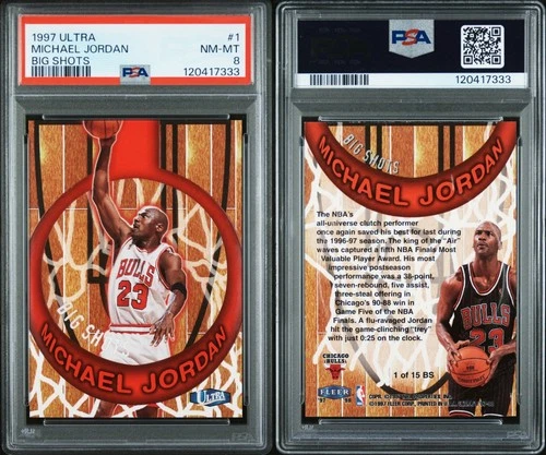 Michael Jordan 1997 Fleer Ultra Big Shots PSA 8 #1