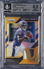2018 PANINI PRIZM PREMIER JERSEYS PRIME #12 LAMAR JACKSON #/25 BGS 8.5