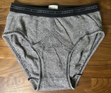 Vtg 80  s Jockey LIFE Lo-Rise Brief Size 32 Made In USA Gray Stripe Ringer HTF