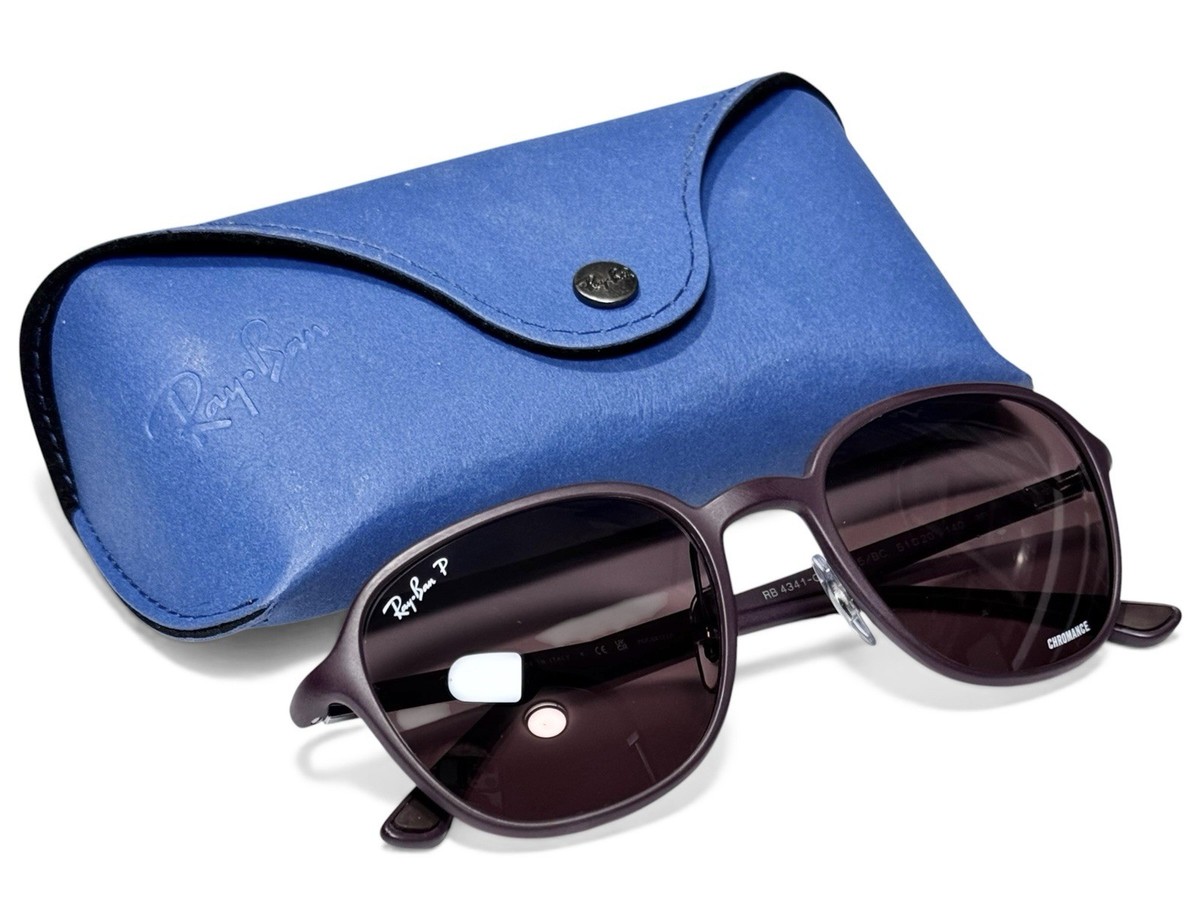 専用☆ Ray Ban RB4341 6445/BC Chromance Polarized Purple Sunglasses 51mm