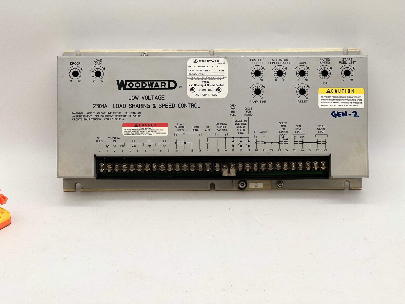 Woodward 9907-3018 Rev. E, 2301A Load Sharing and Speed Control (Used)
