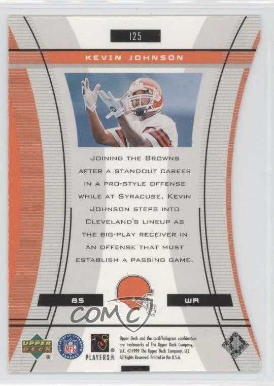 1999 Upper Deck Black Diamond Final Cut /50 Kevin Johnson #125 Rookie RC - Image 2 of 2