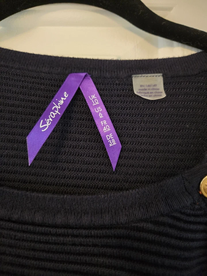 Vestido de maternidad para mujer Seraphine azul marino talla 6 Foto 4 de 4