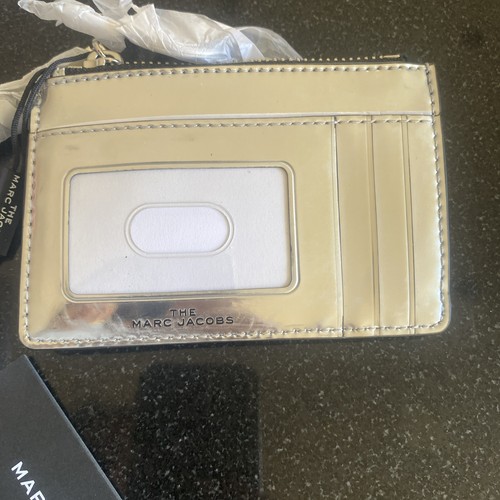 Marc Jacobs Top Zip Multi Wallet Cardholder & Key ring Silver New - Picture 5 of 12