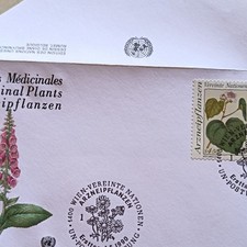Nations Unies ONU Vienne Enveloppe 1er jour Plantes médicinales 1990 2 timbres