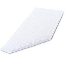 Extra Long Rubber Bath Safety Mat: White In-Tub Suction Cup Mat