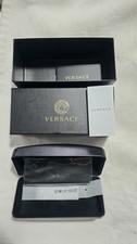 NEW VERSACE BLACK AUTHENTIC EYEGLASSES SUNGLASSES CASE W/CLOTH