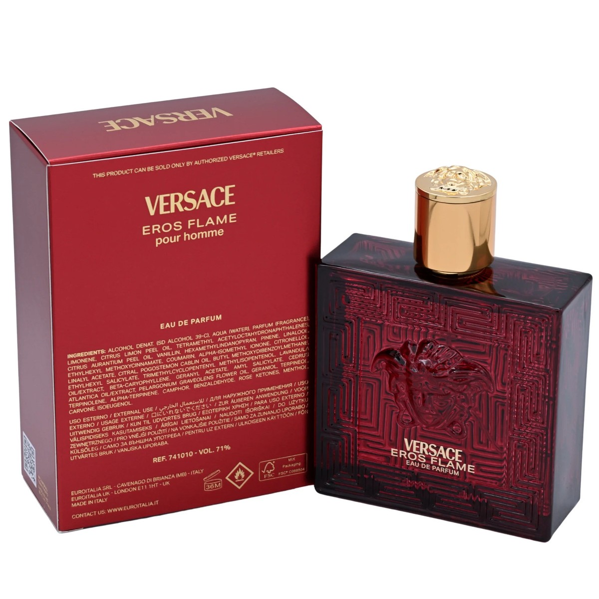 VERSACE EROS FLAME by Versace Cologne for Men EDP 3.3 / 3.4 oz New