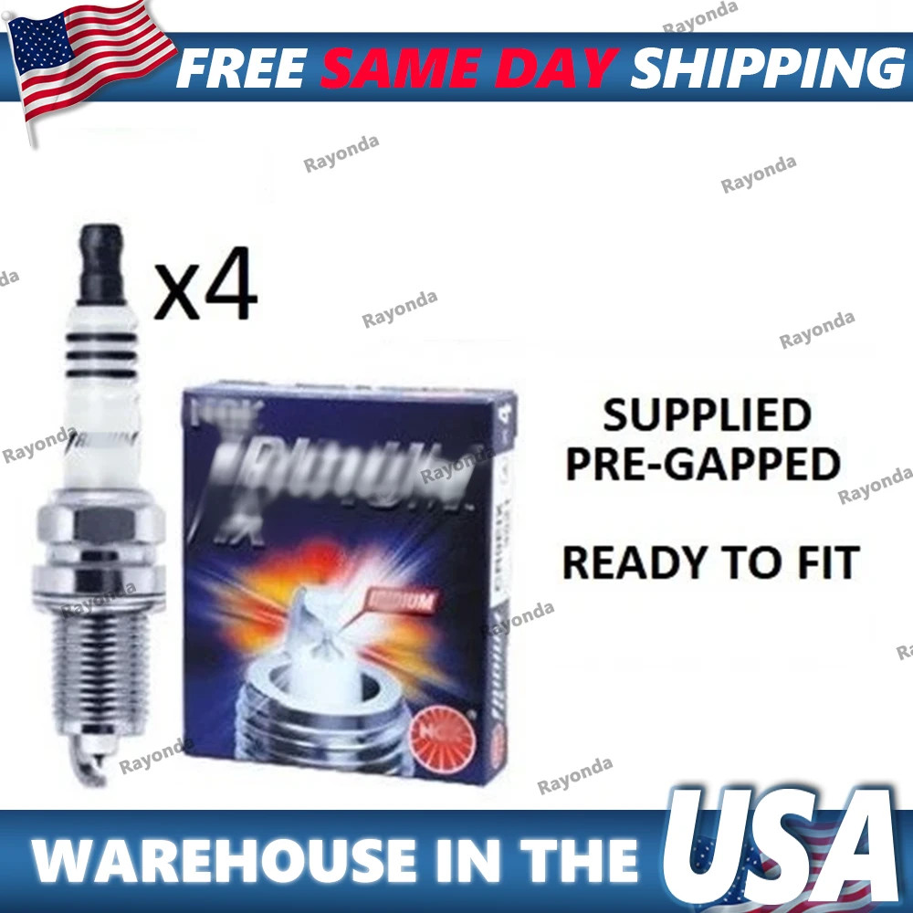 NGK IRIDIUM SPARK PLUGS x 4 - BKR6EIX / STOCK CODE 6418