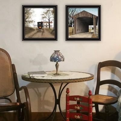 Trendy Decor 4U 2-Piece Black Framed Wall Art (Billy Jacobs)