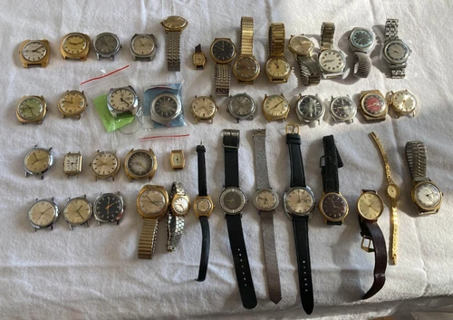 Lot of 42 Vintage Timex Mechanical, Electric, and Q Watches