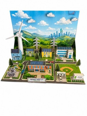 Renewable Energy City Paper Models - Series - paper model kits school projects