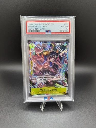 Monkey D. Luffy OP10-111 ENGLISH One Piece Royal Blood Alt Art - PSA 10