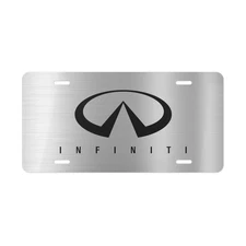 Infiniti Car Front License Plate Tag Vanity Style – Printed Silver Look