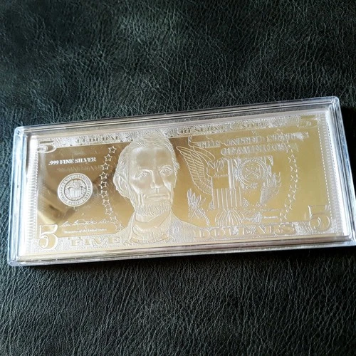 $5 Silver Proof Lincoln Fed Reserve Note .999 Silver 1 Oz. Cert# 0371 of 5000