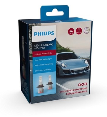 Philips HB3/HB4 Ultinon Pro 9200 LED 5800K  Car Headlight Bulbs NEW 11005U92X2