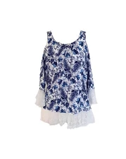 women: SAN JOY Cold Shoulder Laced Top - Size S/M