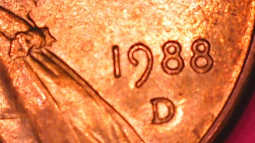 1988 D Lincoln Cent, BU, Variety RVD-006. #MSL-025 - Picture 7 of 8