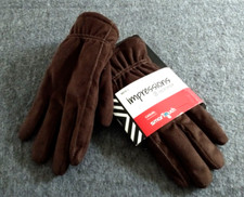 Isotoner Impressions Gloves Mens M/M Casual SmarTouch Brown Fleece Lined NEW