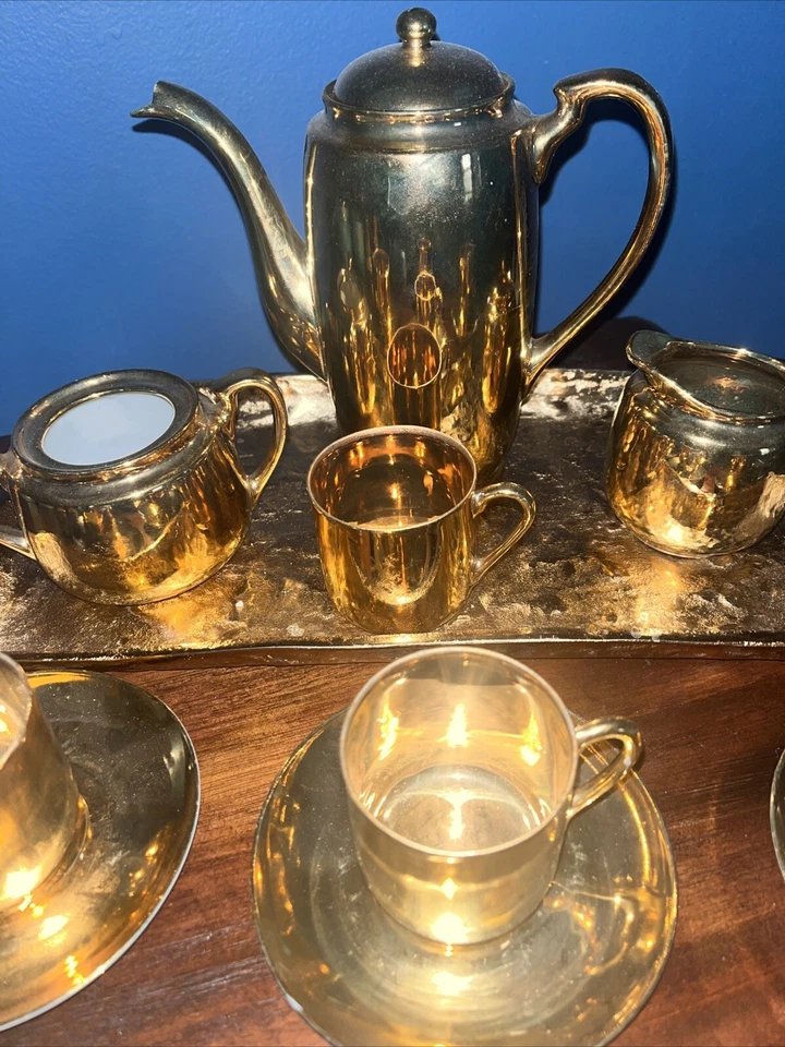 Tazas y platillos Noritake M Demitasse ~ Pintura a mano dorada ~ Morimura JAPÓN 12 piezas Foto 3 de 4