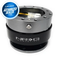 RARE NRG QUICK RELEASE GEN 2 GUN METAL BODY - BLACK RING + HARDWARE SRK-200GM-BK