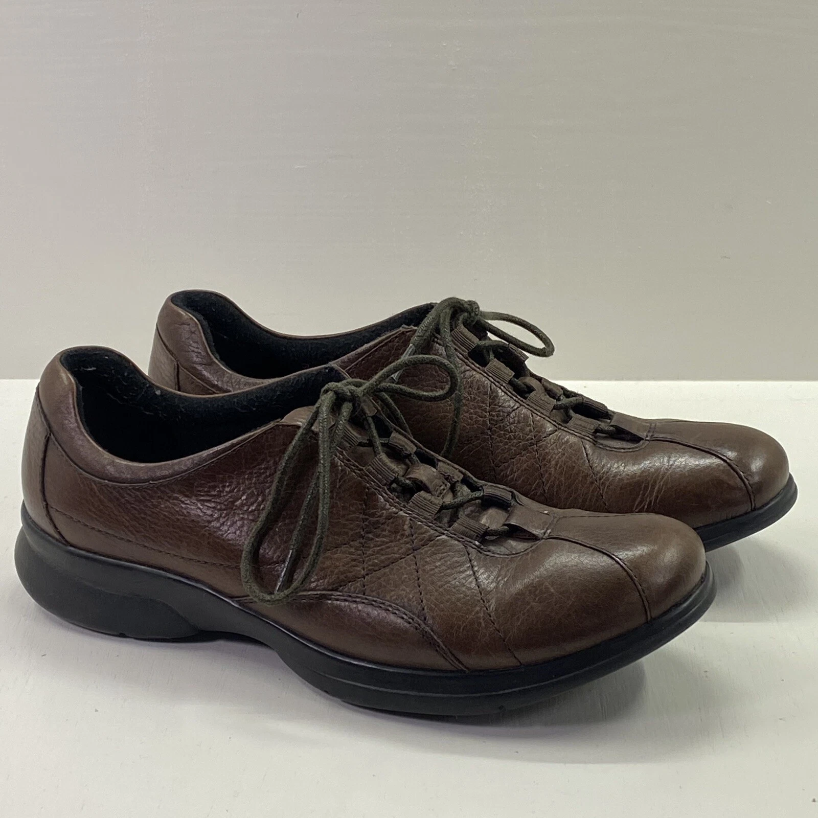 Scarpe stringate Clarks donna 7 M pelle marrone Oxford 89558 comode da passeggio