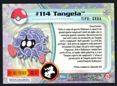 TANGELA CARD #114 POKEMON TRADING CARD COLLECTION TOPPS 1999-2000