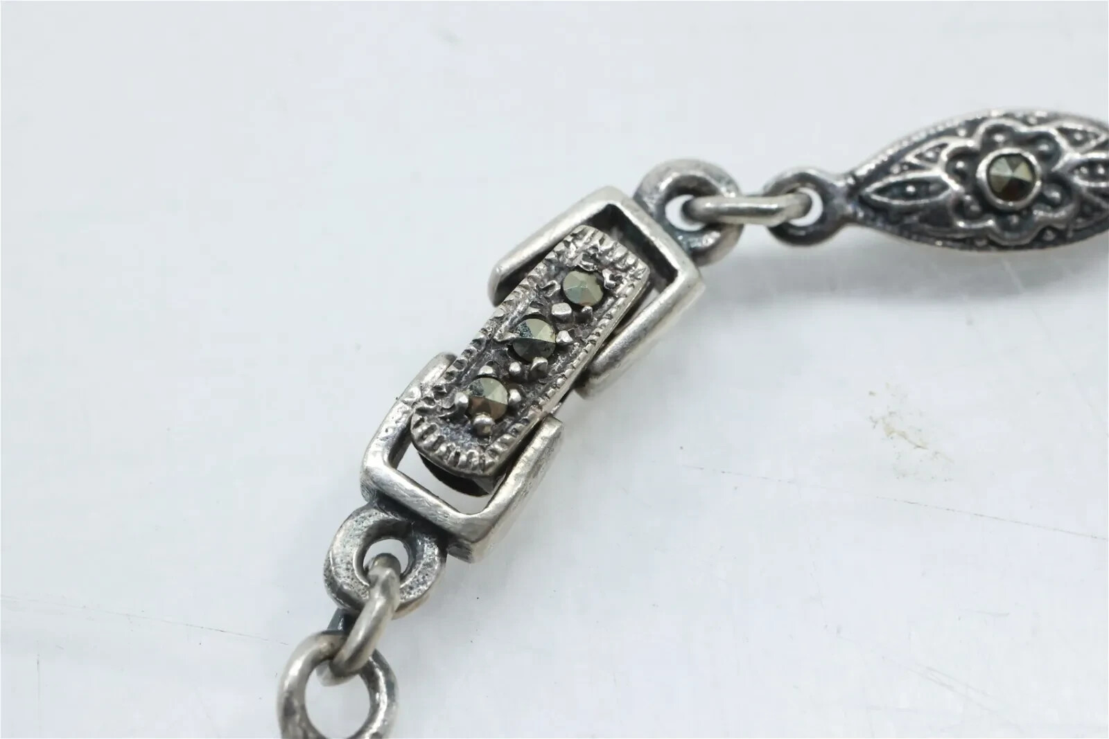 3 x Assorted Sterling Silver Bracelets: Black Ony… - image 12