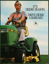 John Deere Season Riding & Walk-behind Mowers Trimmers Vintage Print Ad 1989