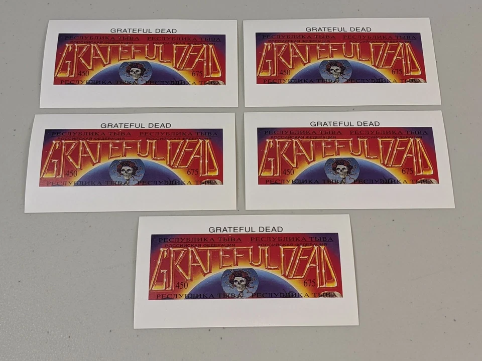 Stamp Pickers Tuva 1995 Grateful Dead 30th Imperf Souvenir Sheets x 5 MNH - Image 4 of 4