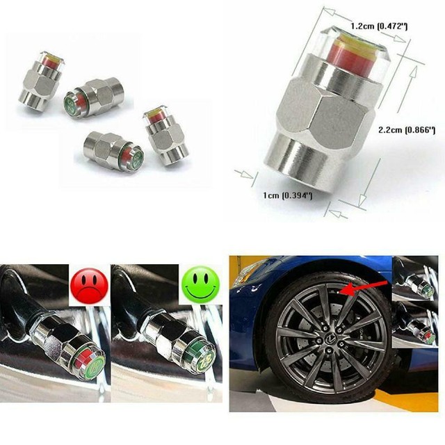 New Car Tire Valve Stem Caps Pressure Monitor Increased Tire Life