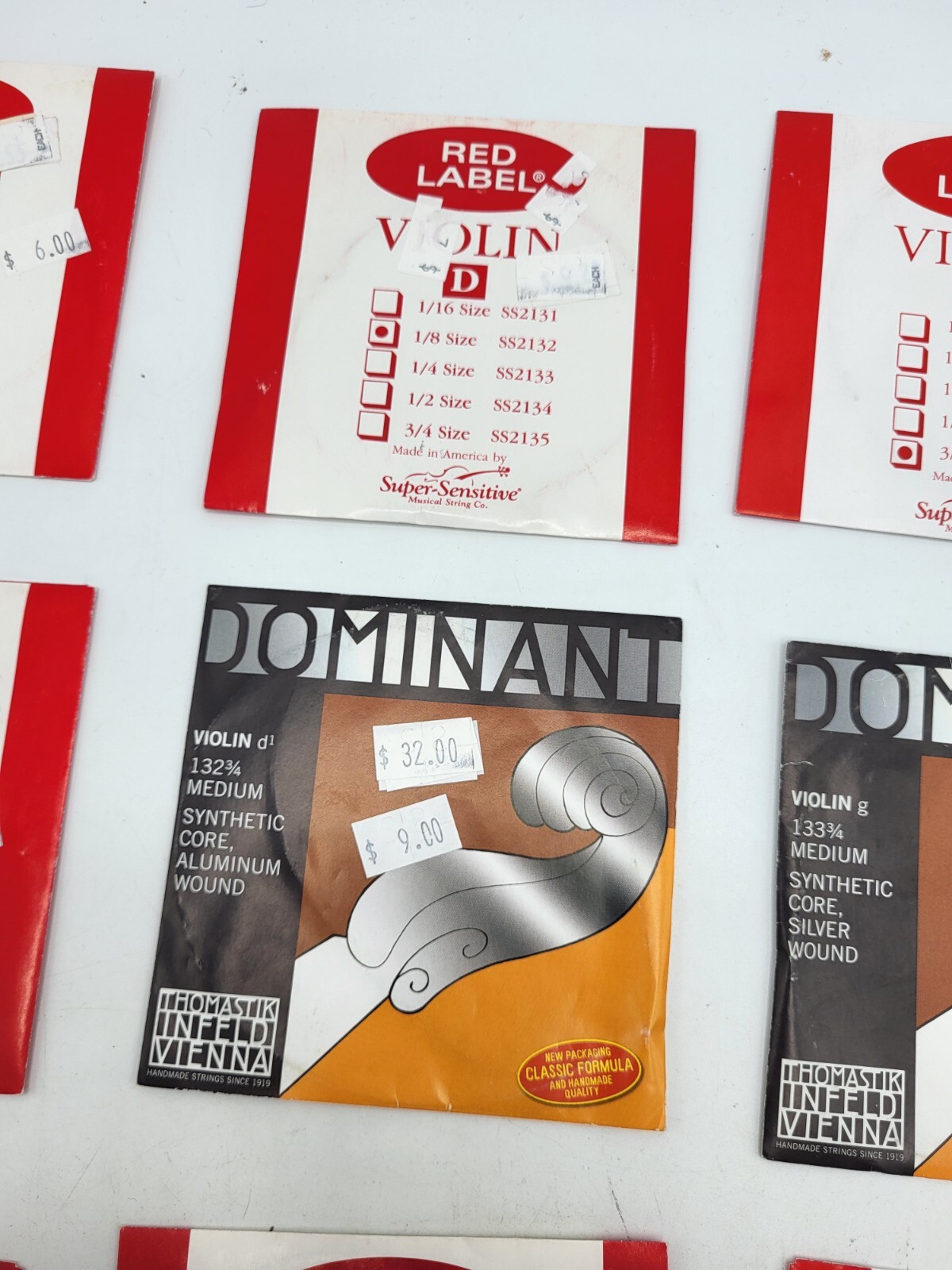 Mixed Assortment of Violin Strings Single Packs Thomastik-Infeld/Red Label Lot