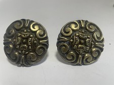 Drawer cabinet knobs vintage Brass 1 3/4 USA 9111 set of 12 floral