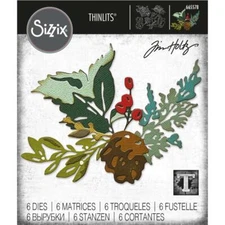 Tim Holtz "HOLIDAY BRUSHSTROKE #2" Sizzix Thinlits Steel Dies 2021 MSRP $22