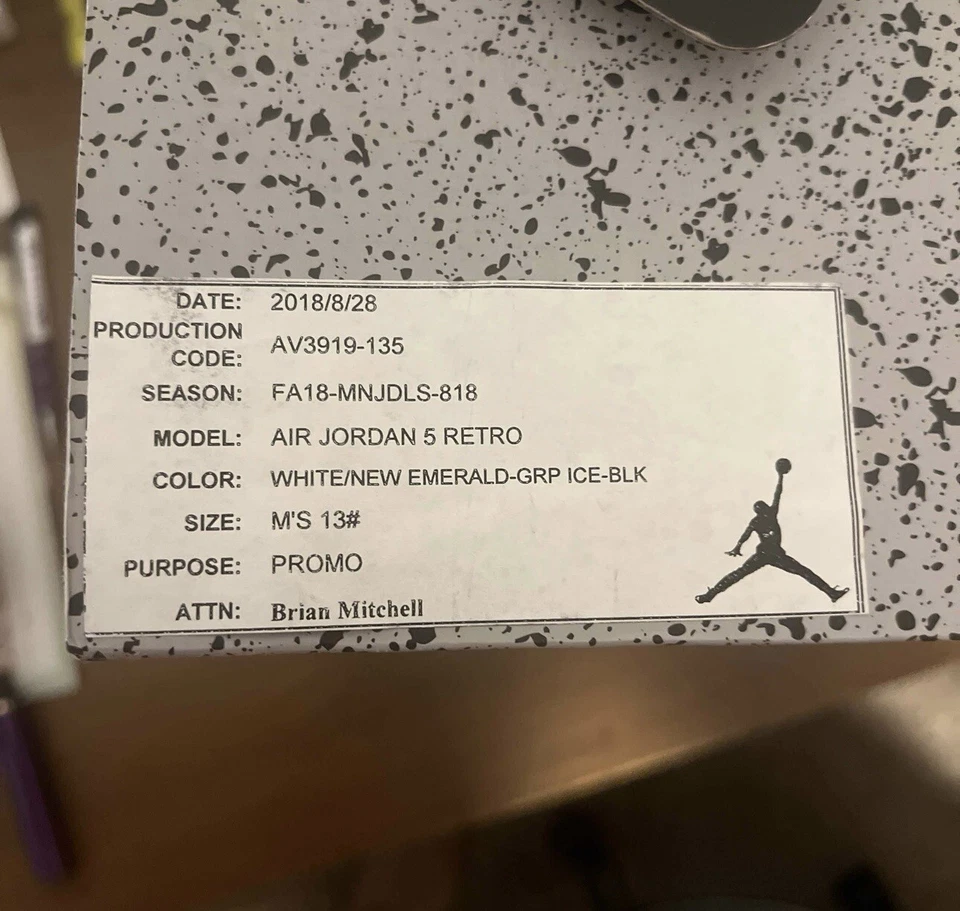 Size 13 - Air Jordan 5 Retro NRG Fresh Prince (SAMPLE) - Image 2 of 4