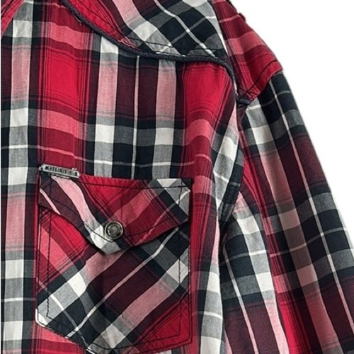 Diesel Multicolor Checked Print Long Sleeve Regular Fit Button Up Shirt Size XXL - Picture 5 of 5
