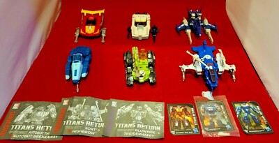 6 Transformers Titans Return HotRod/Blurr/Hardhead/Triger/Highbrow/Breakaway Lot