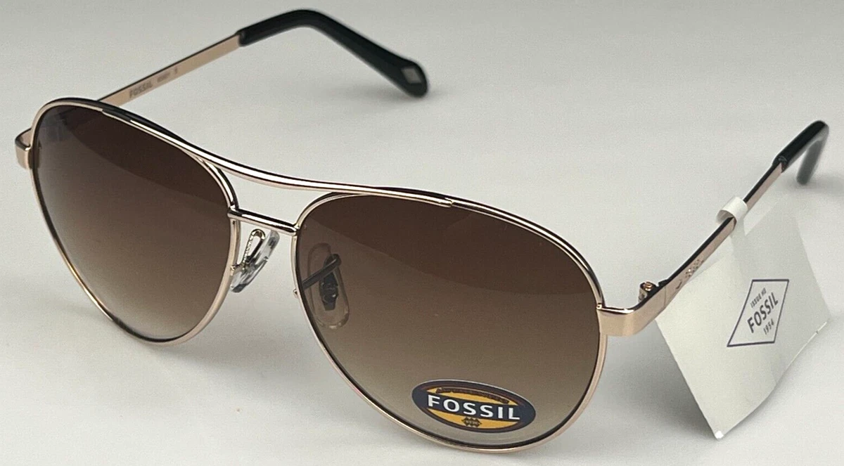 Fosil Pilot Women Light Gold Metal Frame Fossil PILOT LIGHT Brush Silver Metal Eyeglass Frames  main image 2