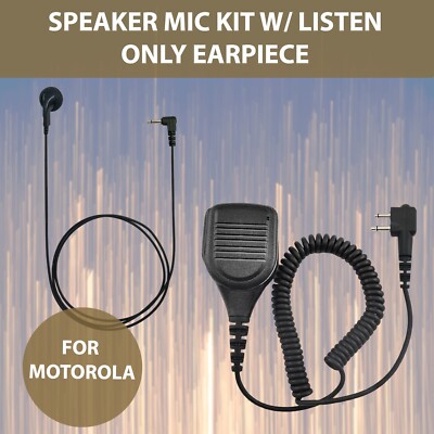 Speaker Mic with Earbud Earpiece 3.5mm listen only for MotorolaCP150 CLS1110