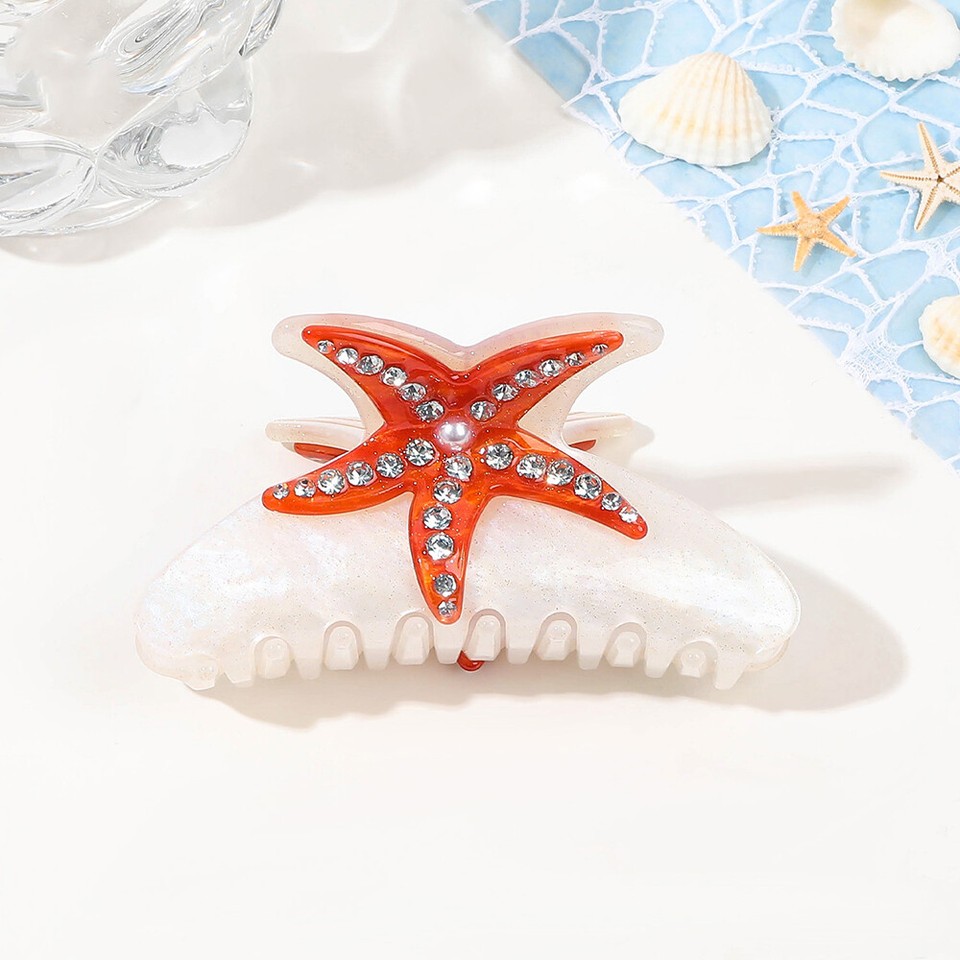 Boho Seestern Haarspange Gold - Muschel Haarclip Im Ozean-Design