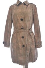 Marks And Spencer M&s Coat Checked Black White Trench Style Ladies Womens Jacket