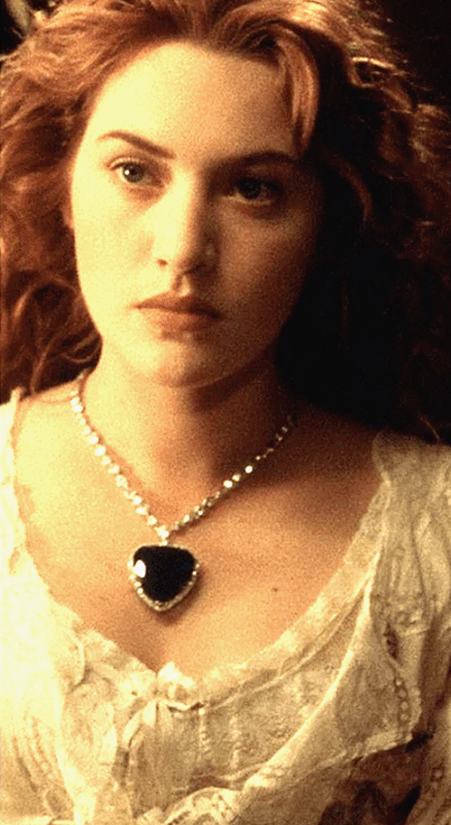 LARGE Heart of the Ocean Necklace from Titanic Movie worn Kate Winslett Old  Rose