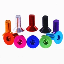 M4 Hex Socket Countersunk Head Flat Head Screw Bolts Aluminum Alloy Metric 4mm
