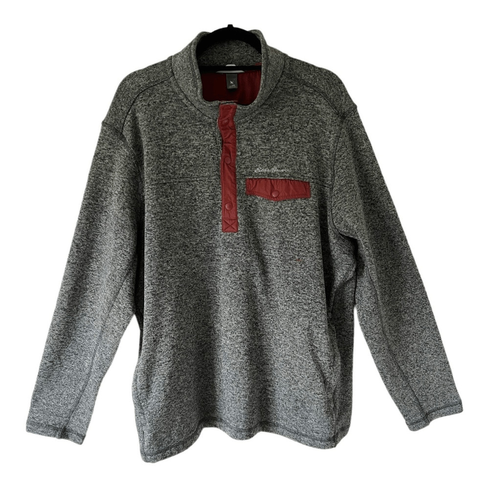 Eddie Bauer Convector Snap Mock Pullover Fleece S… - image 1